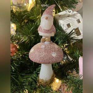 Lot of 6~Pink Christmas Ornaments~Elf on a Mushroom & Candies🍬